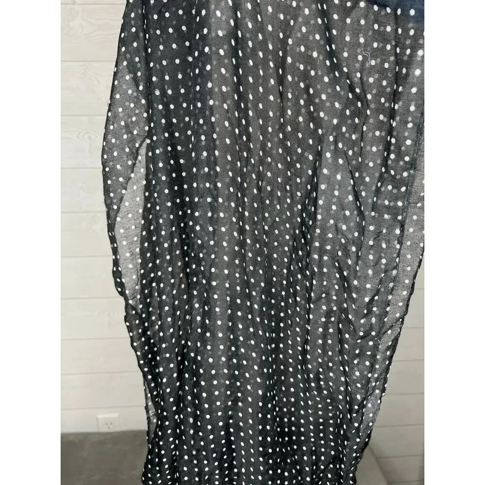Black & white polka dot semi-sheer infinity scarf